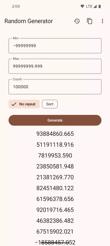 Capturas de pantalla de Random Number Generator
