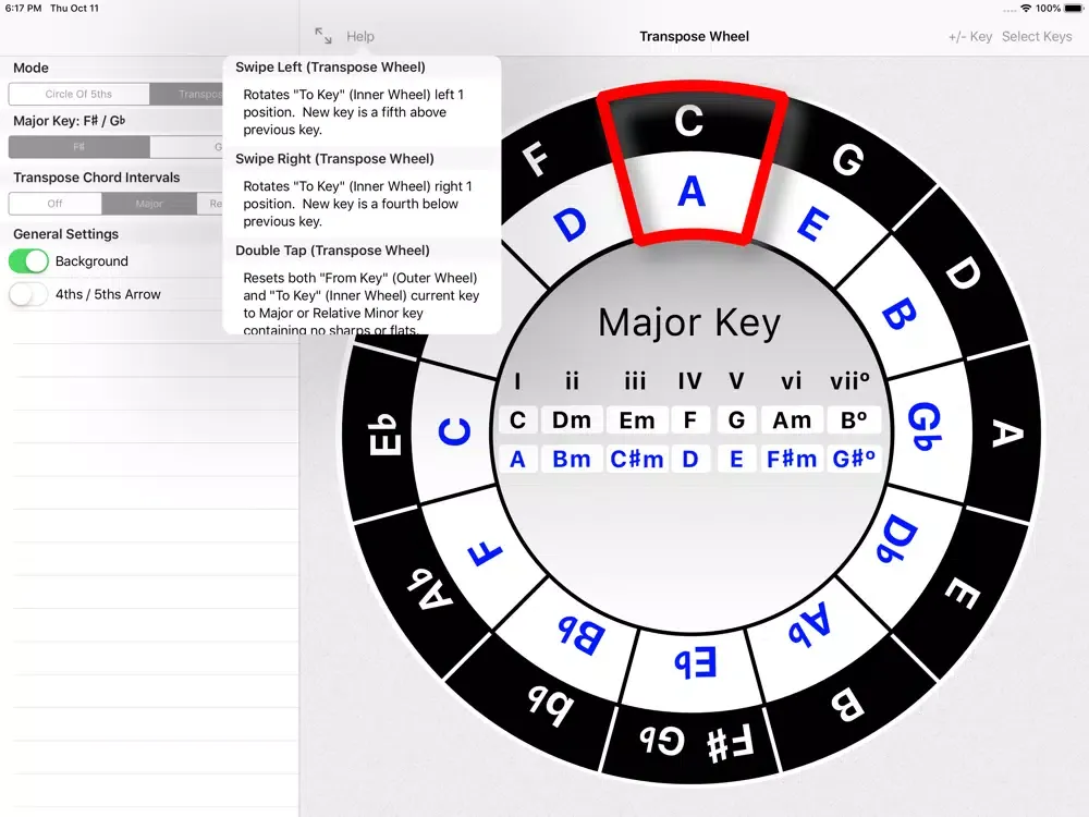 Capturas de tela do Circle of 5ths/4ths iPad 