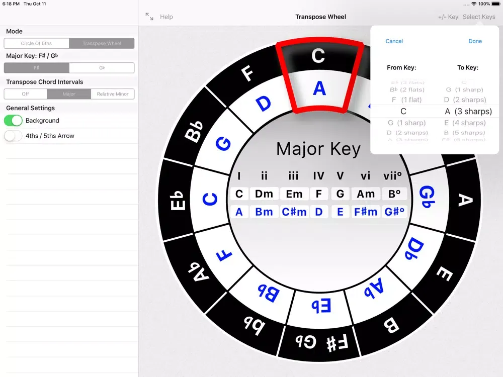 Capturas de tela do Circle of 5ths/4ths iPad 