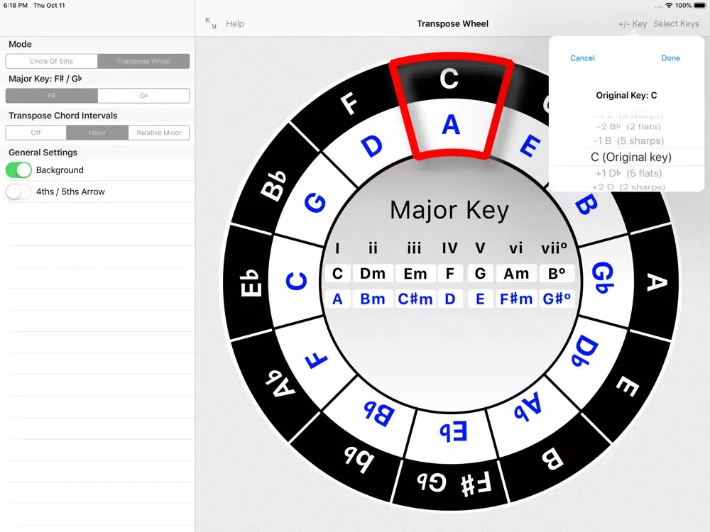 Capturas de tela do Circle of 5ths/4ths iPad 