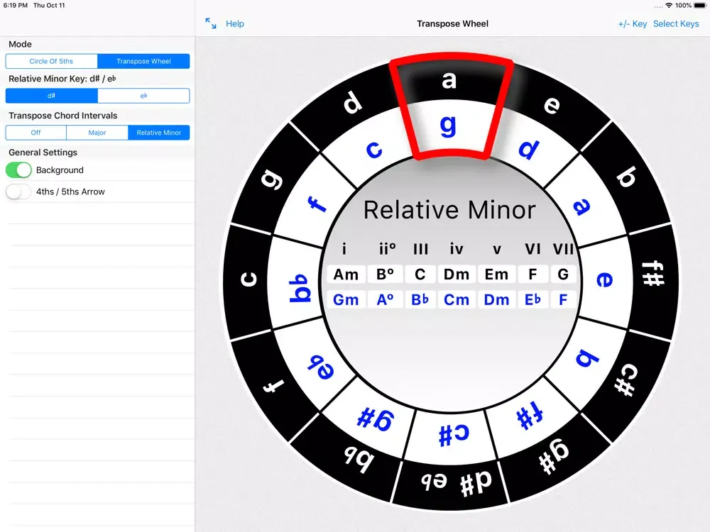 Capturas de tela do Circle of 5ths/4ths iPad 