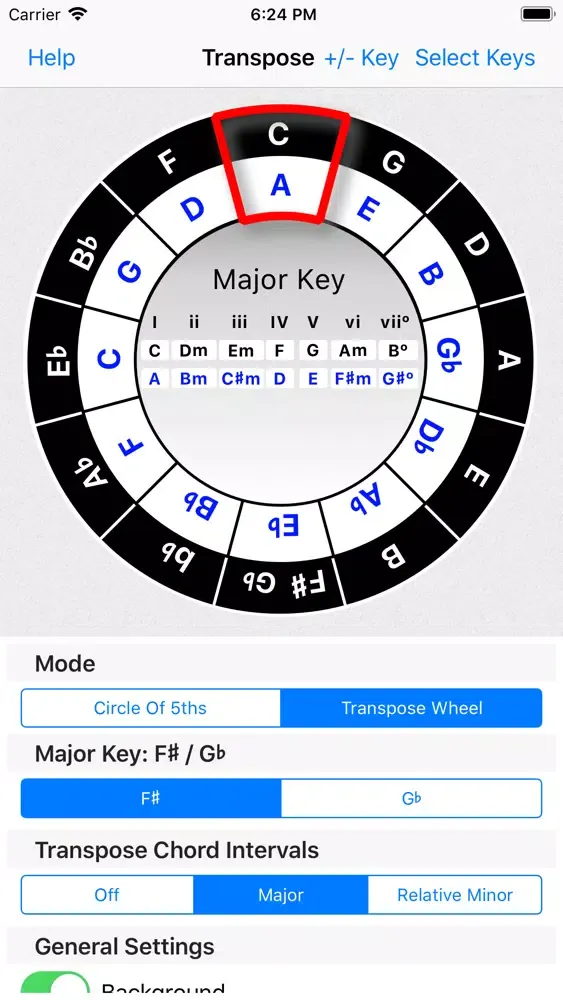 Capturas de tela do Circle of 5ths/4ths