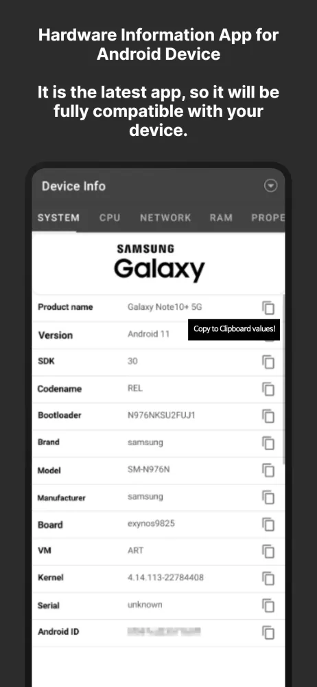 Android System Info Screenshots