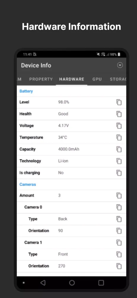 Android System Info Screenshots