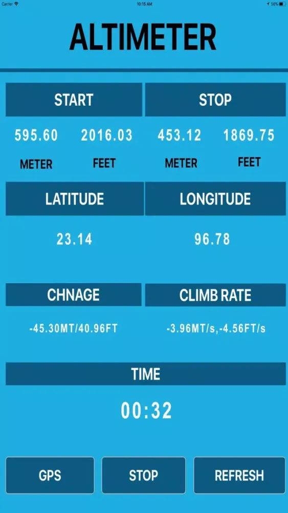 Tangkapan layar Altimeter - The Measure