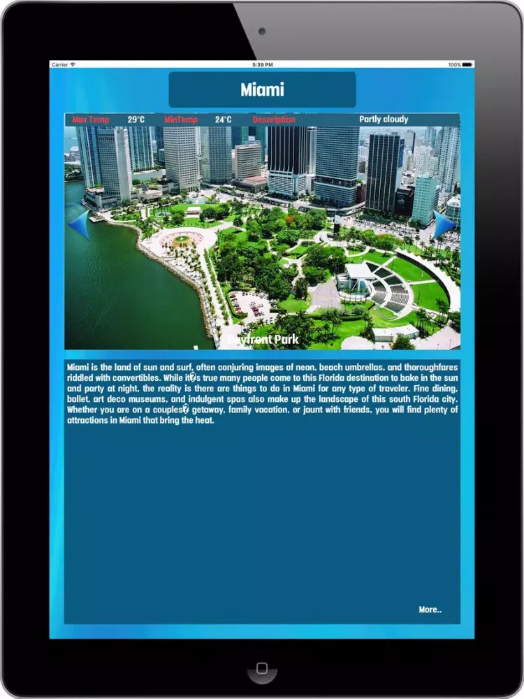 Zrzuty ekranu Miami FL USA, Tourist Attractions around the City iPad 