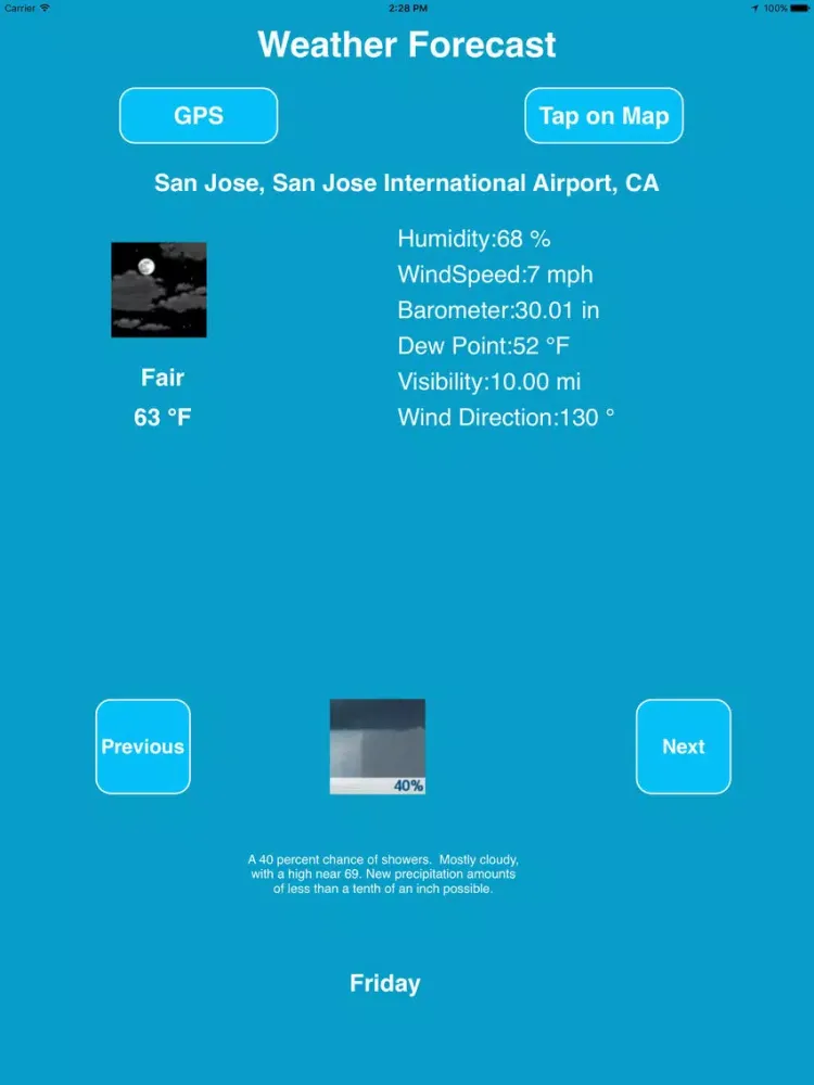 USA Weather data from NOAA iPad  স্ক্রিনশট