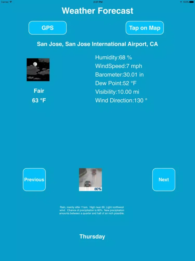 USA Weather data from NOAA iPad  স্ক্রিনশট