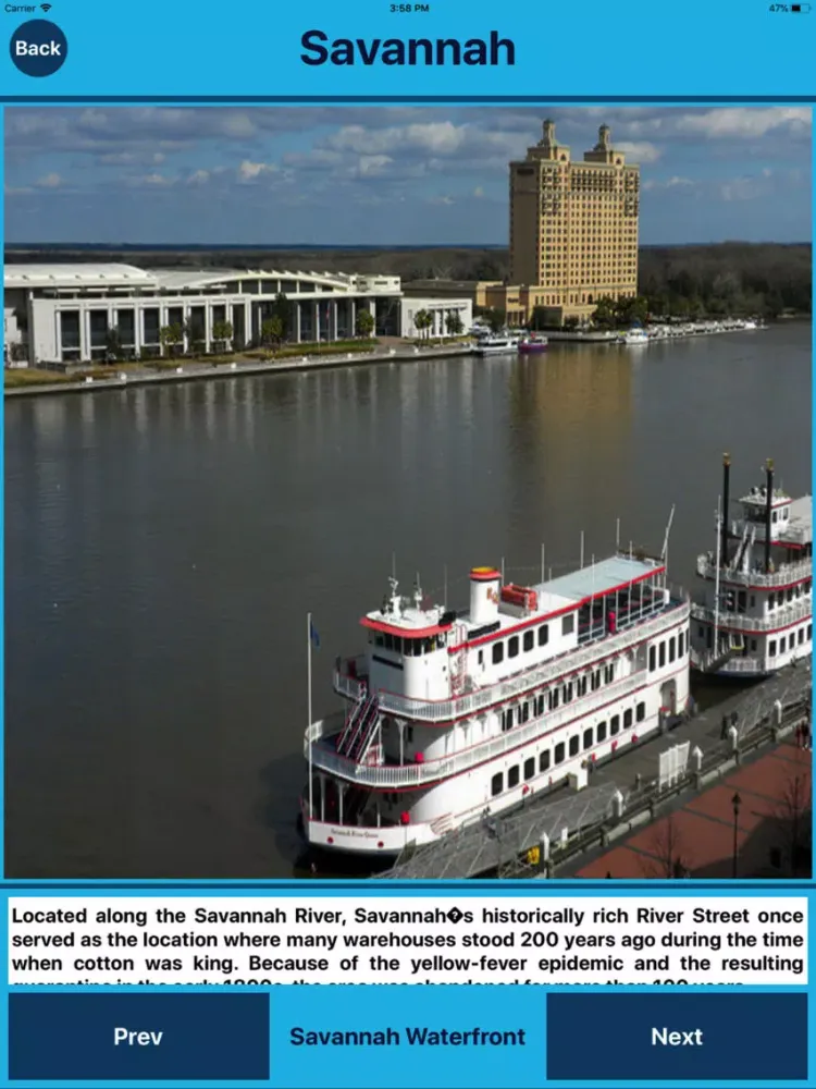 Savannah USA Tourist Places iPad  Screenshots