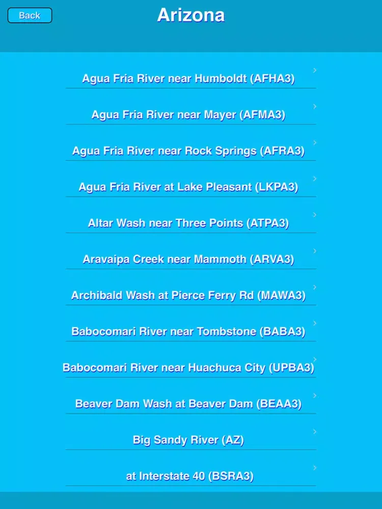 Capturas de pantalla de US Rivers Weather Forecast from NOAA iPad 