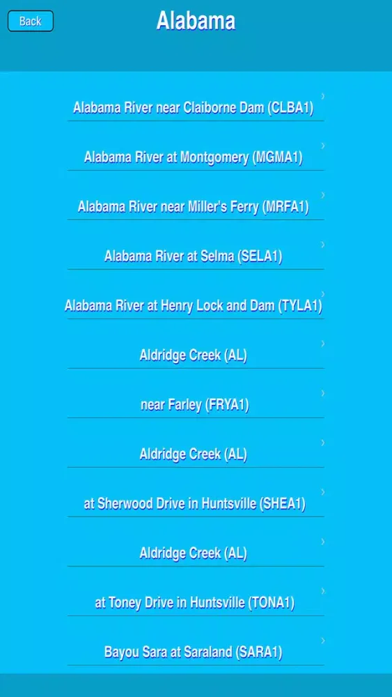 Capturas de pantalla de US Rivers Weather Forecast from NOAA