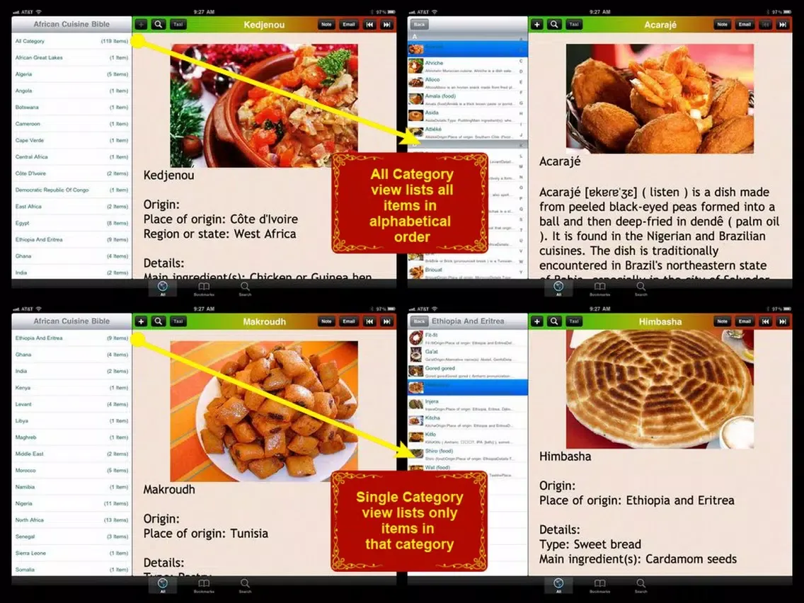 Скриншоты African Cuisine Bible iPad 