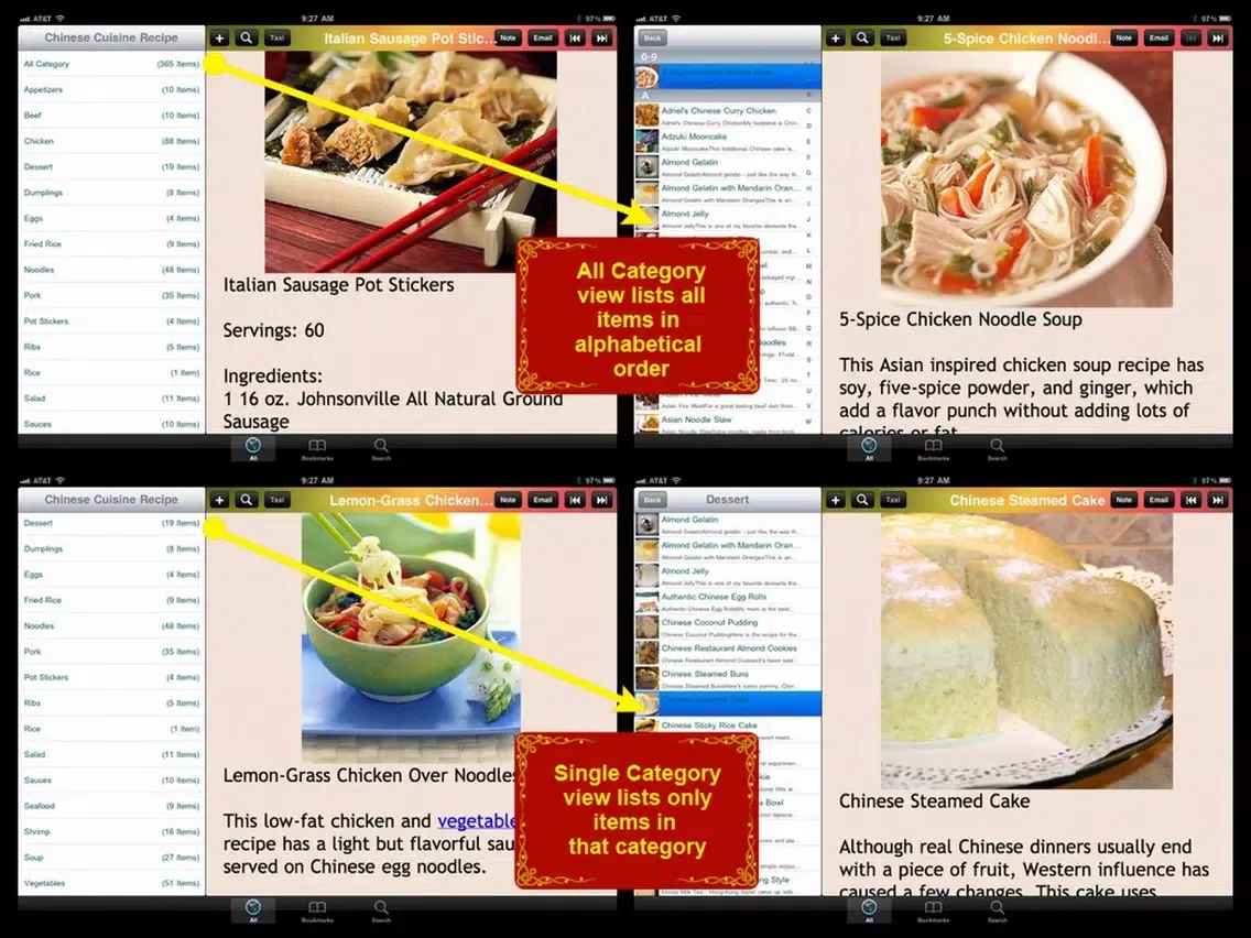 Capturas de pantalla de Chinese Cuisine Recipe iPad 