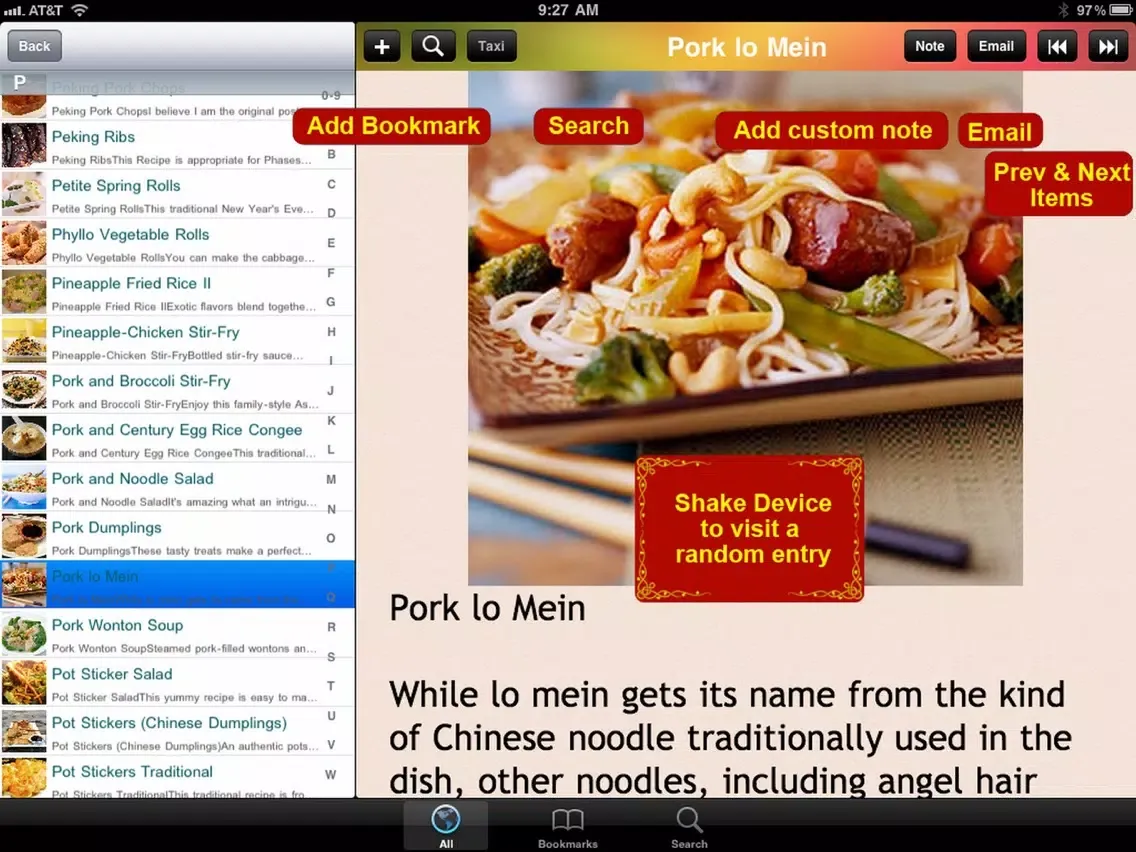 Capturas de pantalla de Chinese Cuisine Recipe iPad 