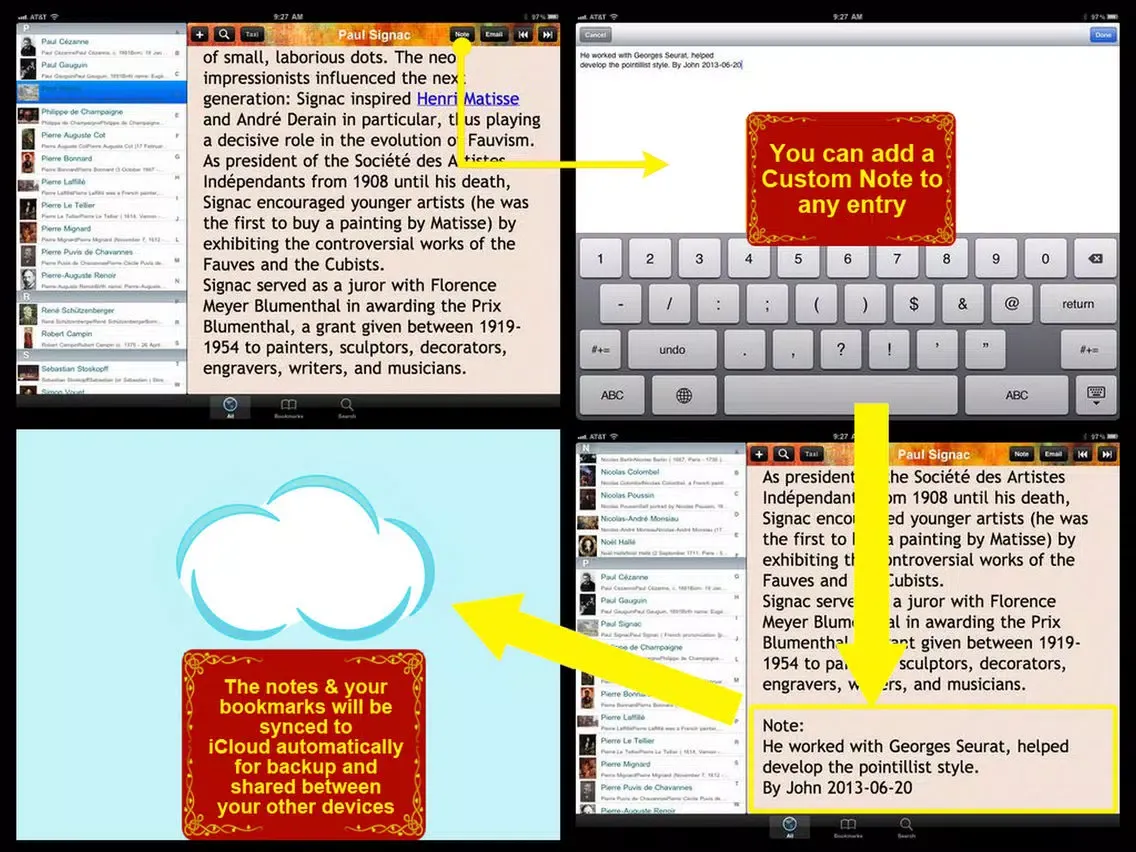 Capturas de pantalla de French Painters Bible iPad 