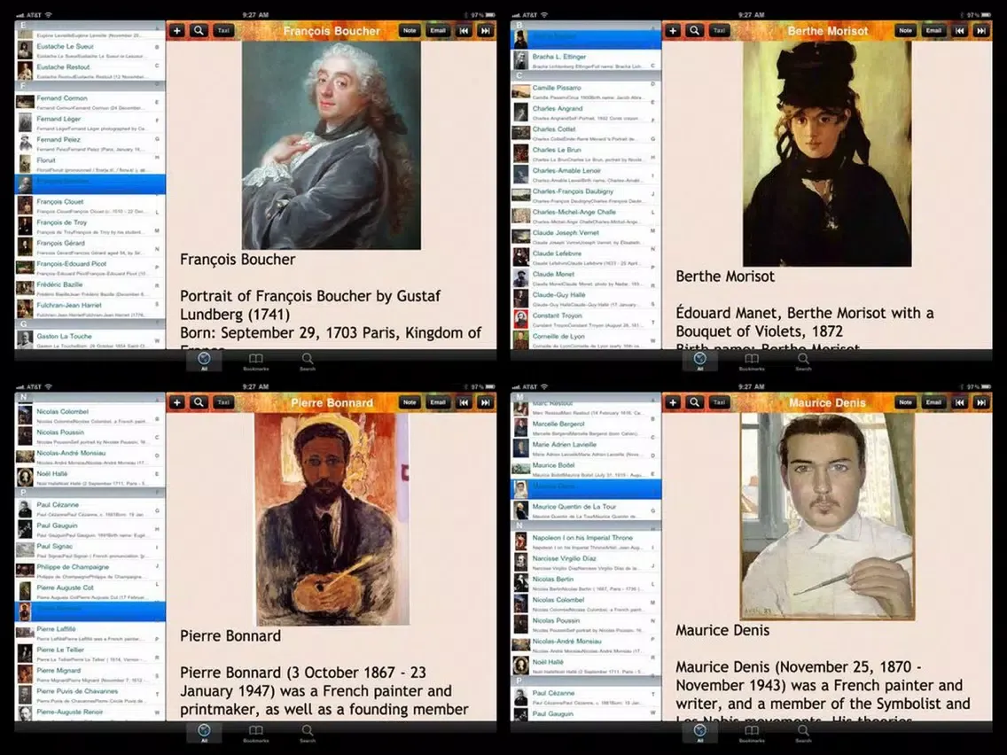 Capturas de pantalla de French Painters Bible iPad 