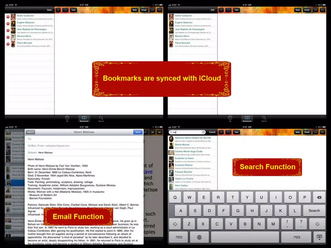 Capturas de pantalla de French Painters Bible iPad 