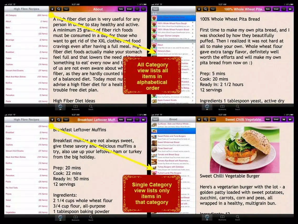 تصاویر High Fibre Recipes iPad 