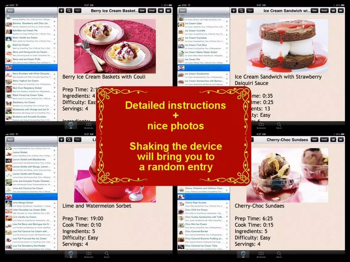 380 Ice Cream Recipes iPad  Screenshots