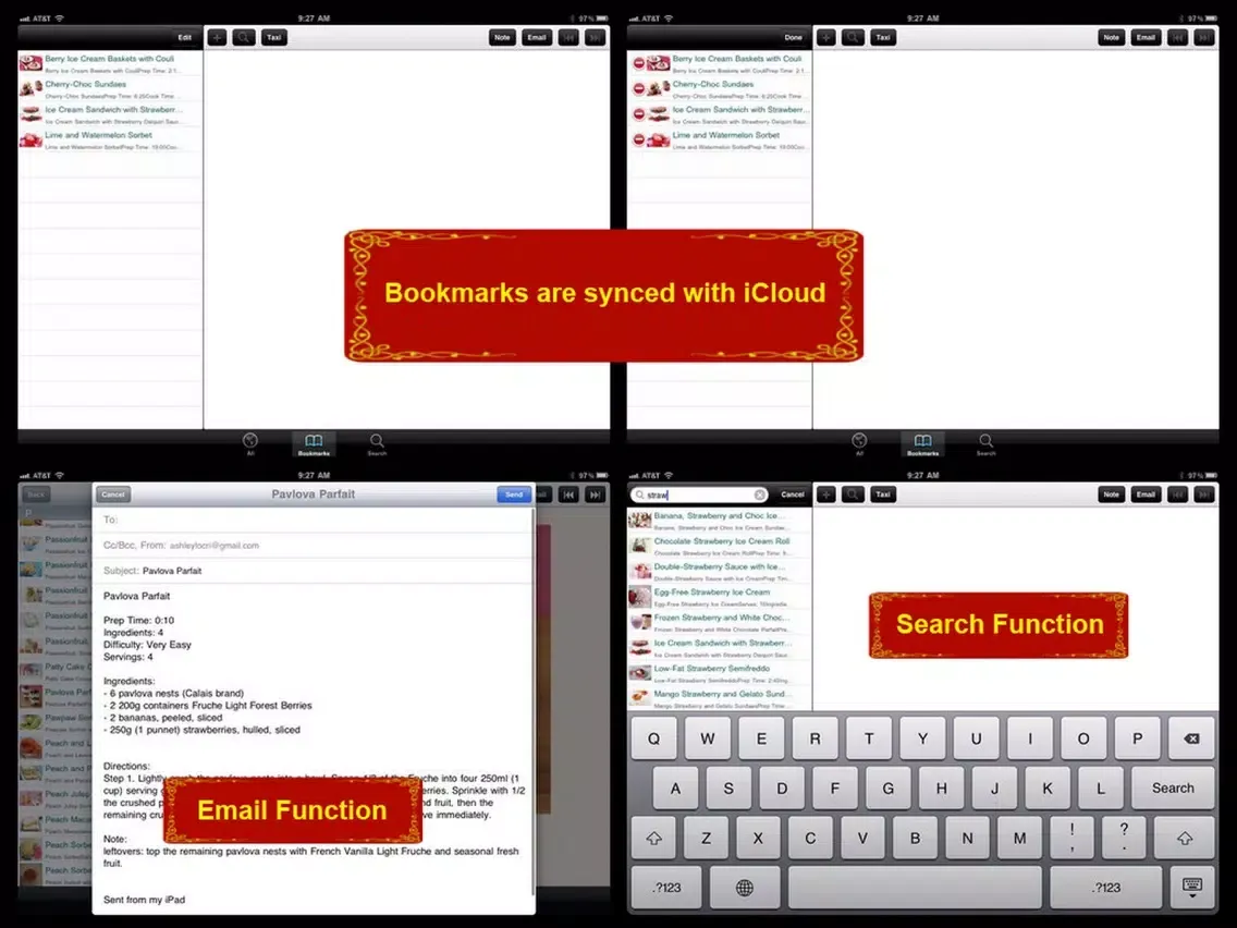 380 Ice Cream Recipes iPad  Screenshots