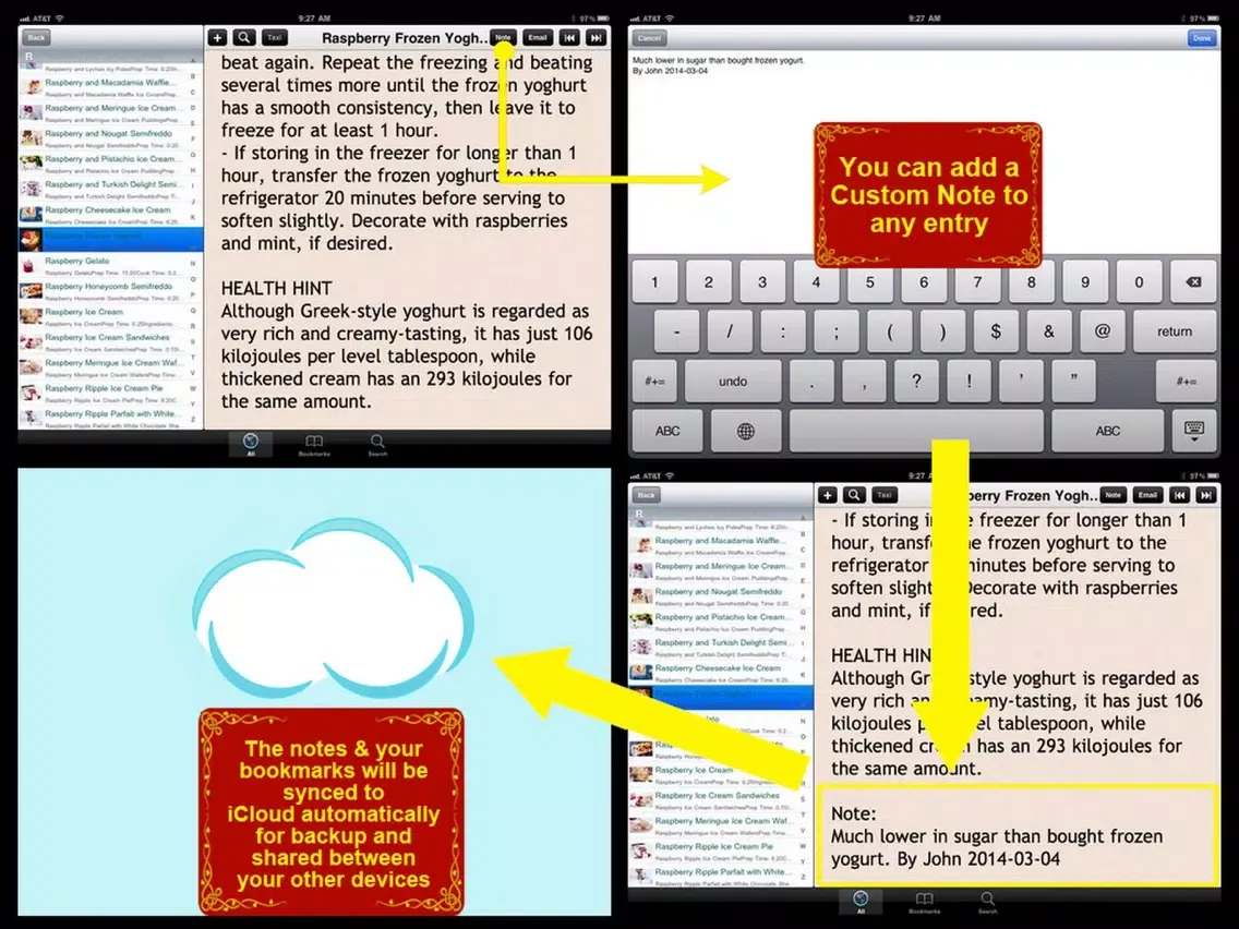 380 Ice Cream Recipes iPad  Screenshots