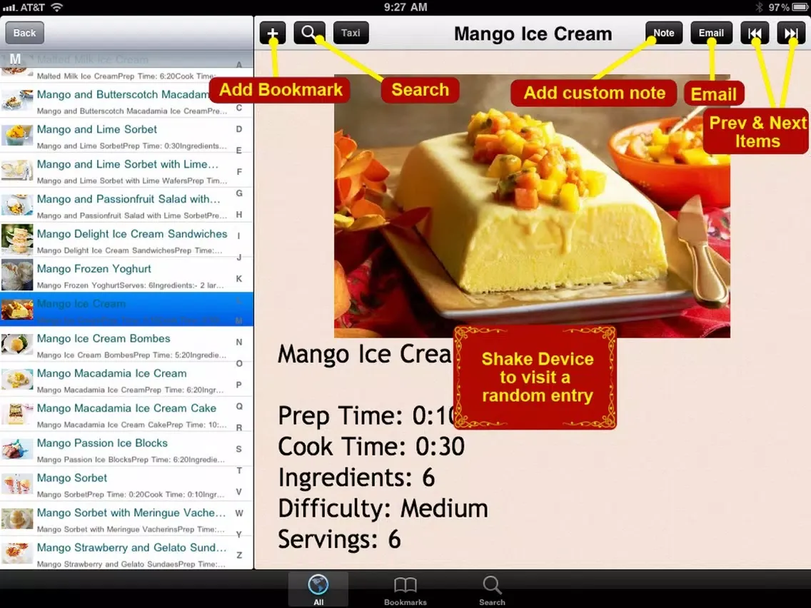 380 Ice Cream Recipes iPad  Screenshots