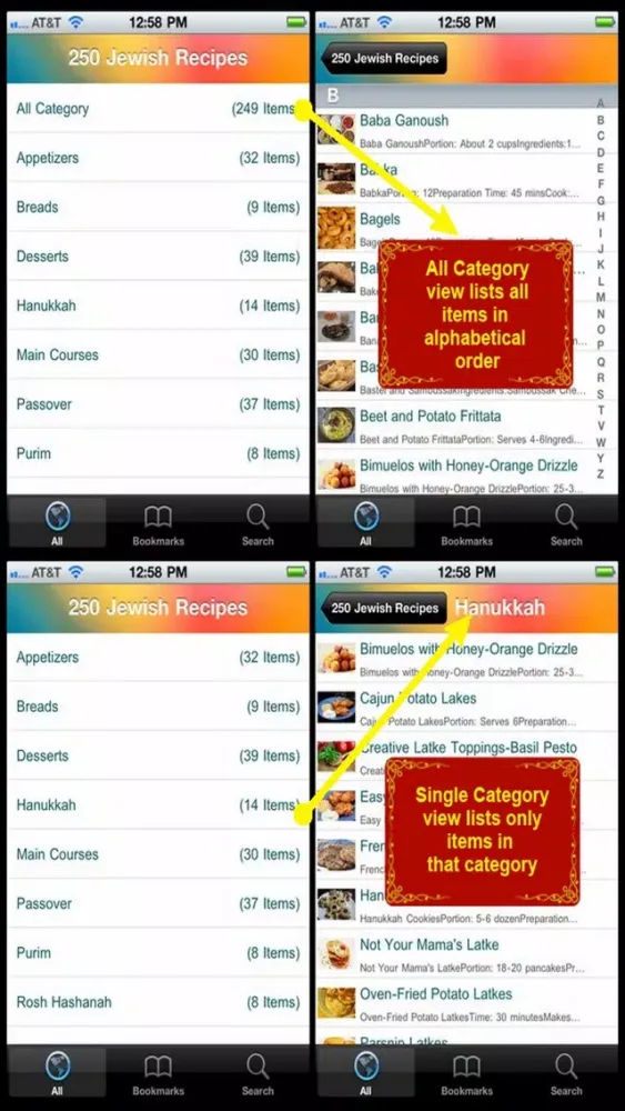Zrzuty ekranu 250 Jewish Recipes