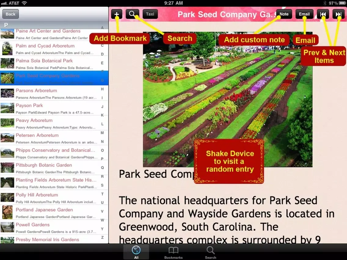 Screenshot di List of Gardens in the US iPad 