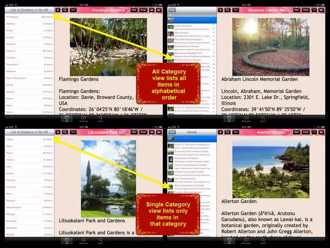 Screenshot di List of Gardens in the US iPad 