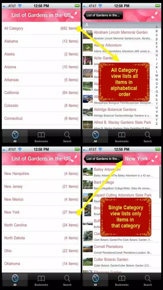 Screenshot di List of Gardens in the US