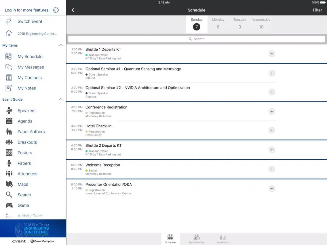 KLA-Tencor Corporate Events iPad  Screenshots
