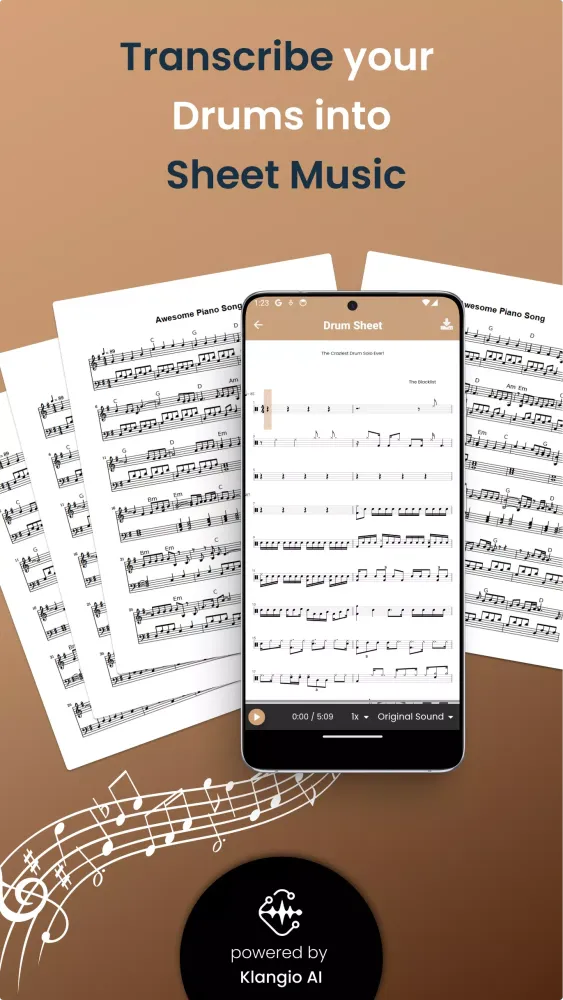 Zrzuty ekranu Drum2Notes
