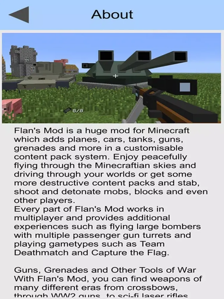 Captures d'écran de Flans Mod for Minecraft PC : Full Guide for Commands and Instructions iPad 
