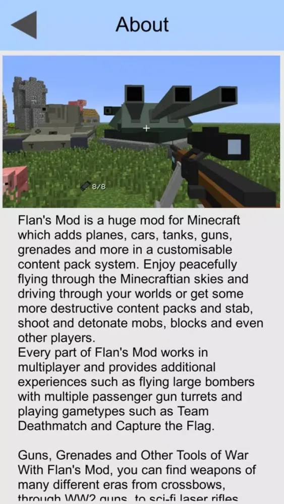 Captures d'écran de Flans Mod for Minecraft PC : Full Guide for Commands and Instructions