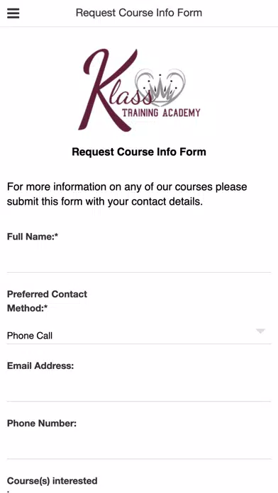 Capturas de tela do Klass Training Academy