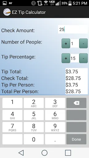 EZ Tip Calculator Screenshots