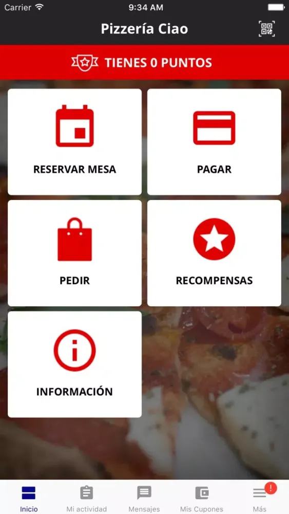 Capturas de tela do Pizzería Ciao