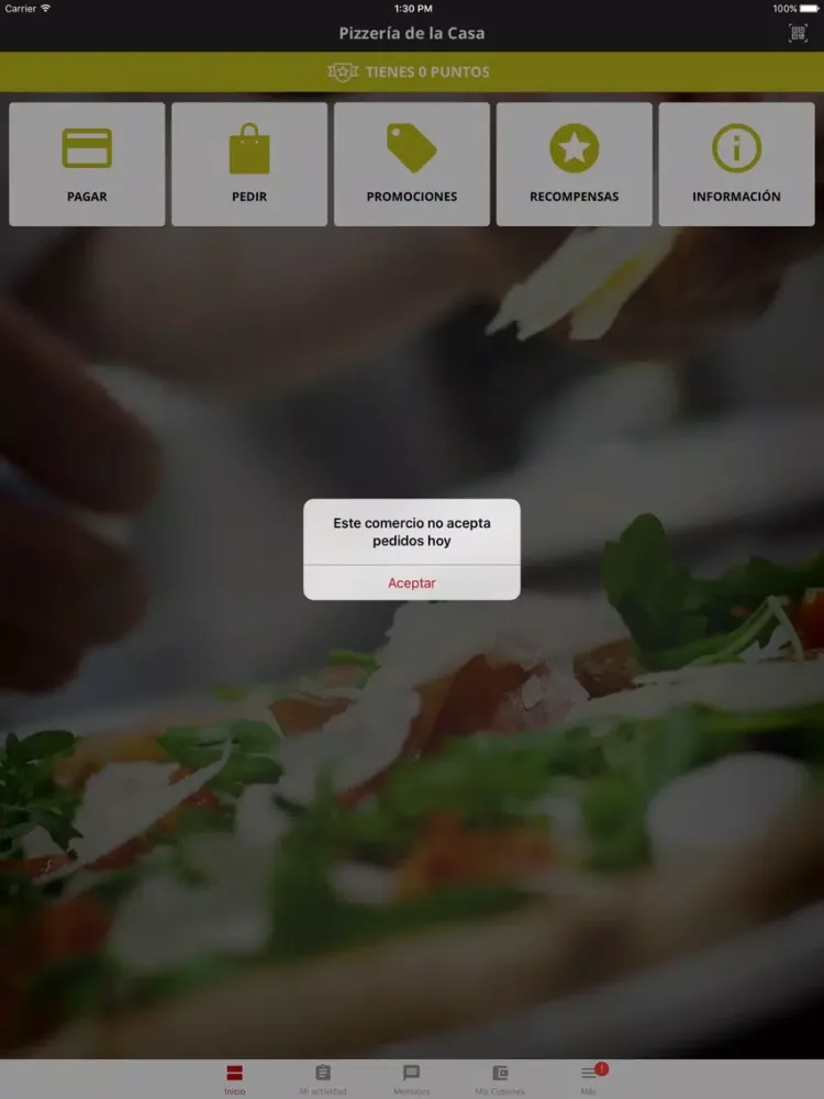 Ảnh chụp màn hình của Pizzeria de la Casa iPad 