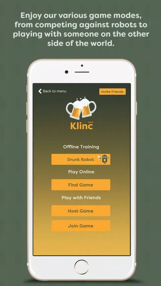 Capturas de tela do Klinc Drinking Game