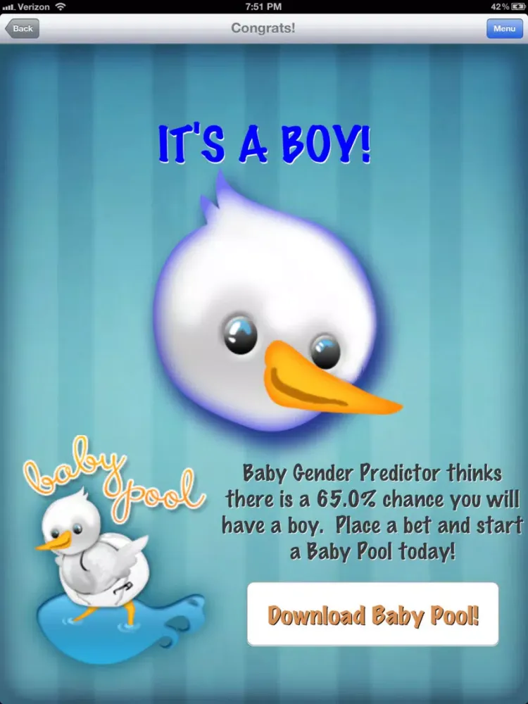 Baby Gender Predictor Universal iPad  Screenshots