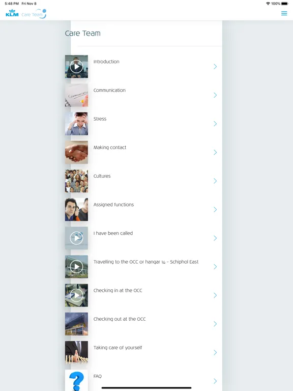 Captures d'écran de KLM Care Team iPad 