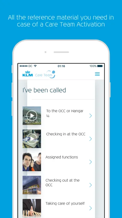 Captures d'écran de KLM Care Team