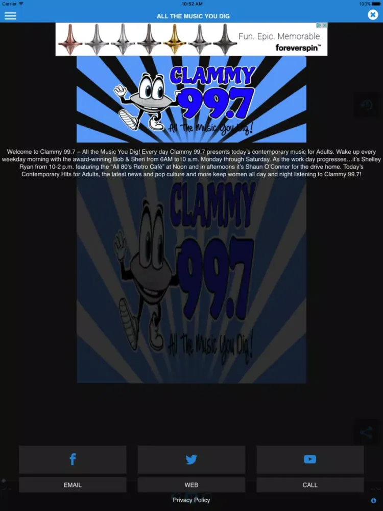 Скриншоты KLMY 99.7 FM iPad 