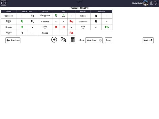 EqApp horse stable manager iPad  Screenshots
