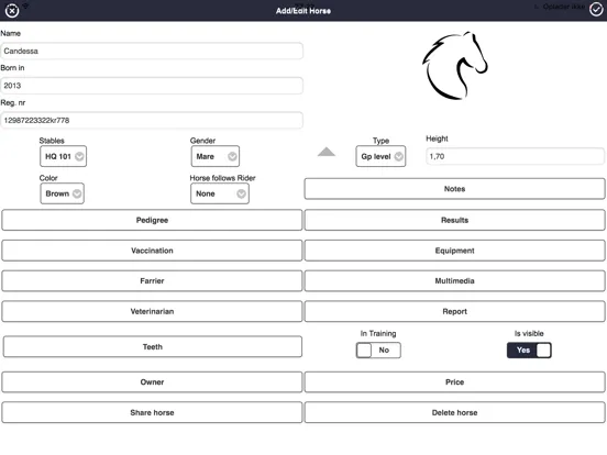 EqApp horse stable manager iPad  Screenshots