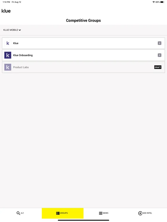 Klue - Competitive Enablement iPad  Screenshots