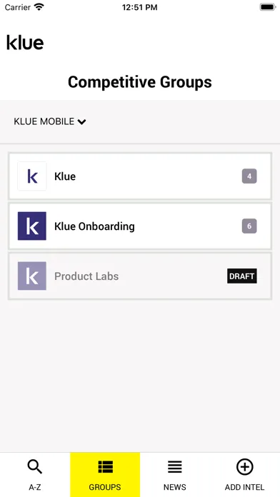 Klue - Competitive Enablement Screenshots