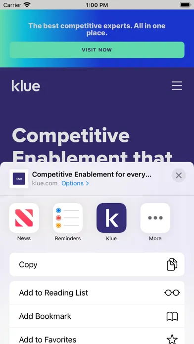 Klue - Competitive Enablement Screenshots