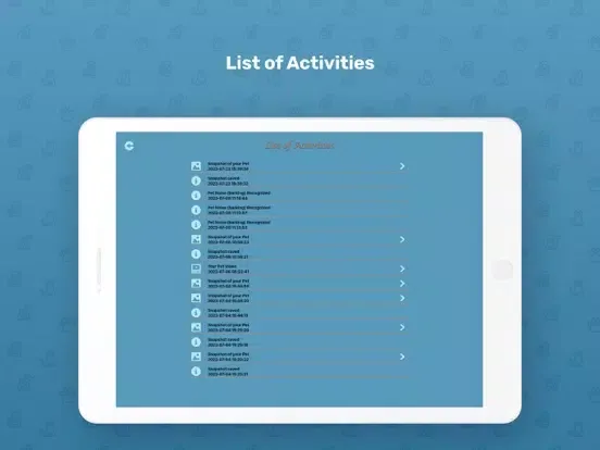 WhatsPet App -Dog Monitor App iPad  Screenshots