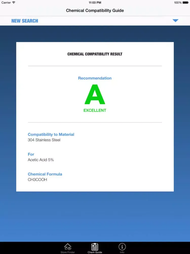 Скриншоты Harrington Chemical Guide for Piping Systems iPad 